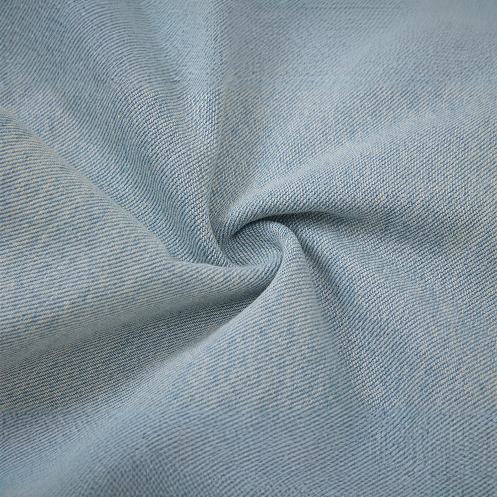 Men's Straight Leg Jeans - Faded and Catwhisker Wash, Loose Fit Casual Denim Pants