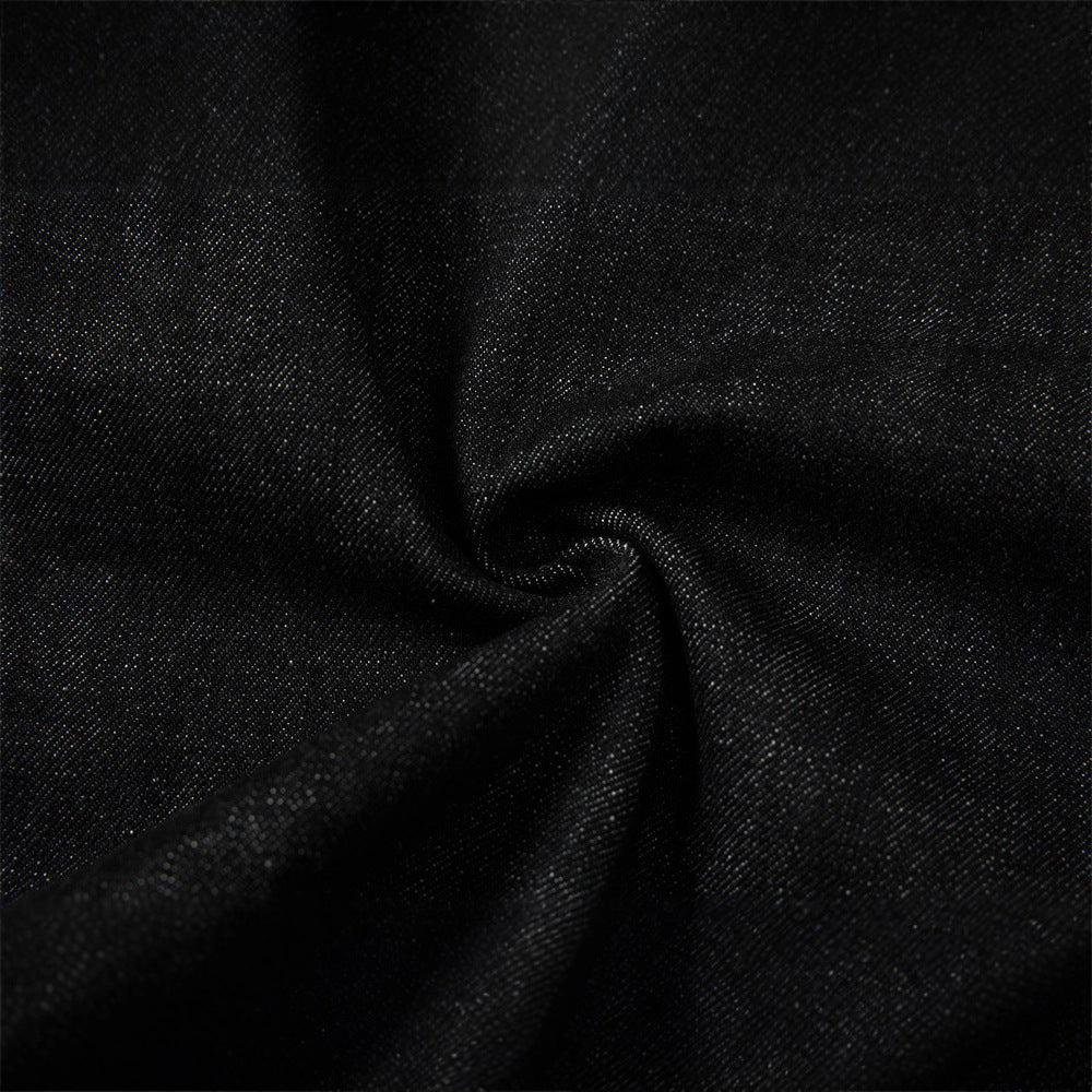 Men's Laser-Burnt Straight-Leg Denim Jeans -  Loose Fit