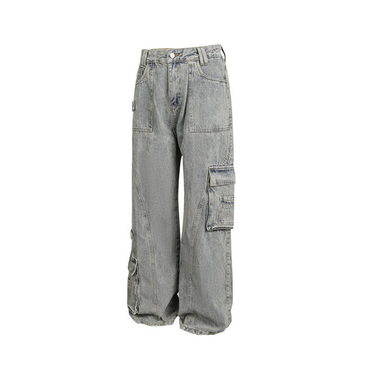 Heavyweight Patchwork Multi-Pocket Cargo Jeans