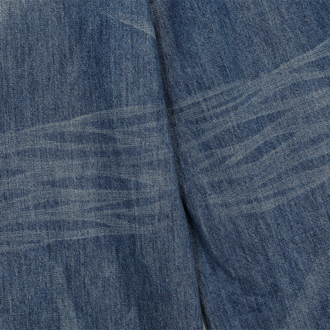 Vintage Men's Distressed Patchwork Knife Cut Jeans - Casual Loose Fit