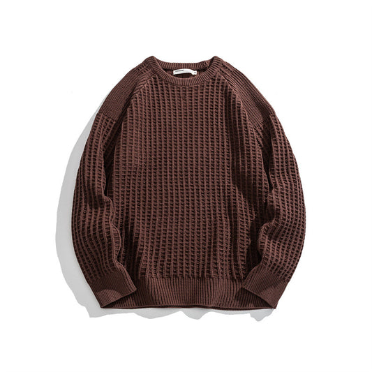 Unisex Lazy Style Japanese Knitwear Round Neck Sweater