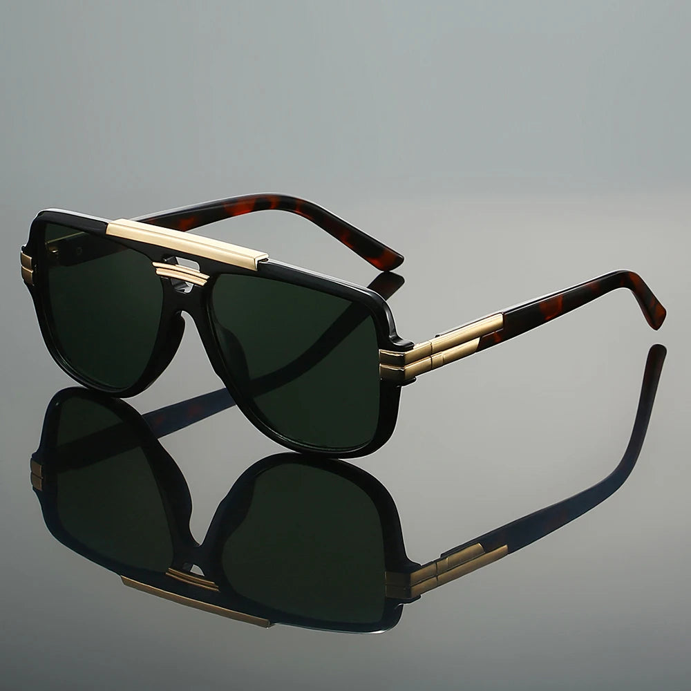 Double Bridge Pilot Shades - Oversized Anti-UV Sunglasses