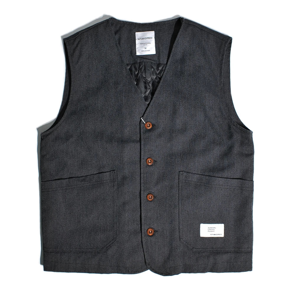 Heavyweight Canvas Denim Vest For Men