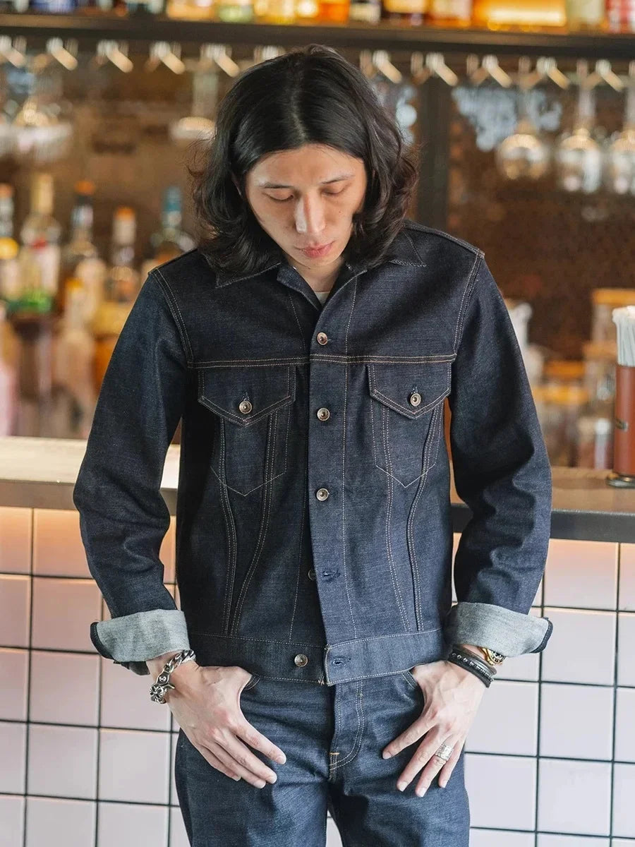 Non Stock Type 3 Selvedge Denim Trucker Jacket Mens Jean Outerwear