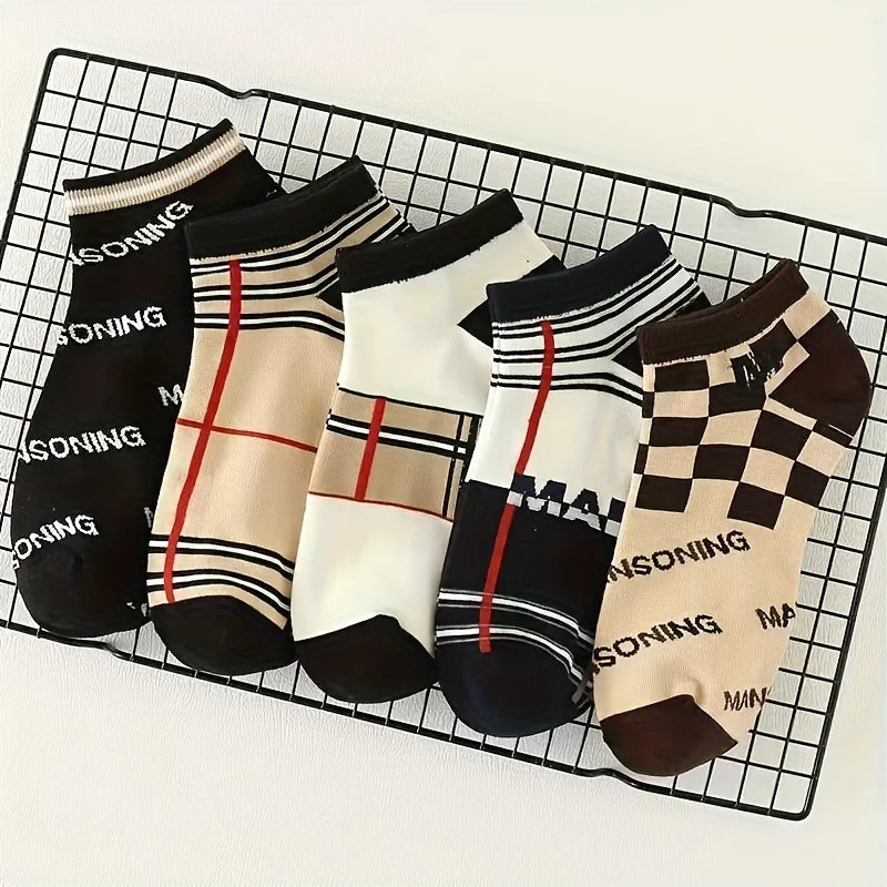 10 Pairs Striped Luxury Pattern Low Cut Socks