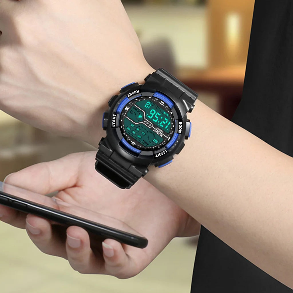 Men's Sport Watch - Multifunction Large LED Screen Electronic & Waterproof