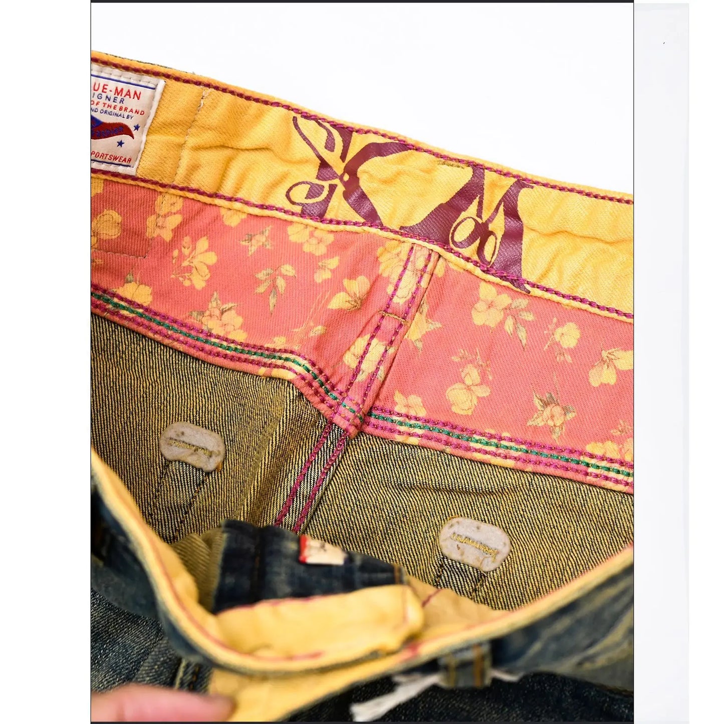 Men's Selvedge Raw Denim Jeans 66 MODE Fit 13 OZ with Silver-Plated Buttons