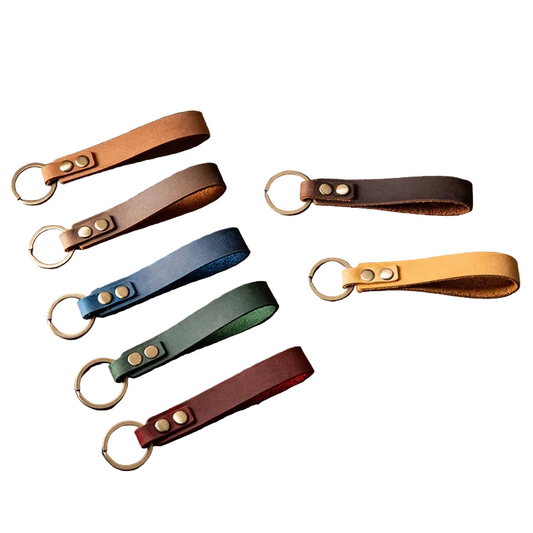 Classic Vintage Cow Leather Keychain
