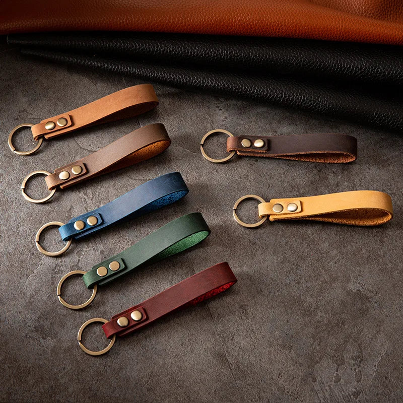 Classic Vintage Cow Leather Keychain