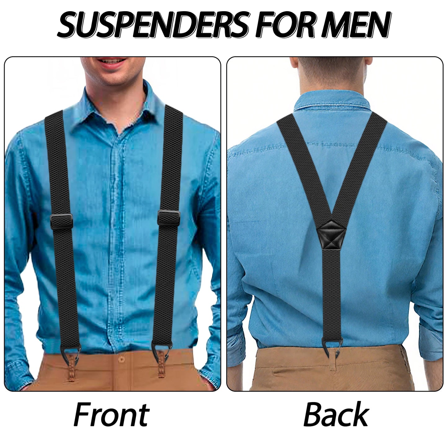 Hidden Suspenders for Men - Heavy Duty Y Back Suspenders