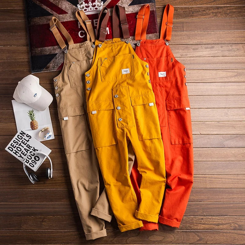 Men's Cargo Jumpsuit Overalls - Cotton