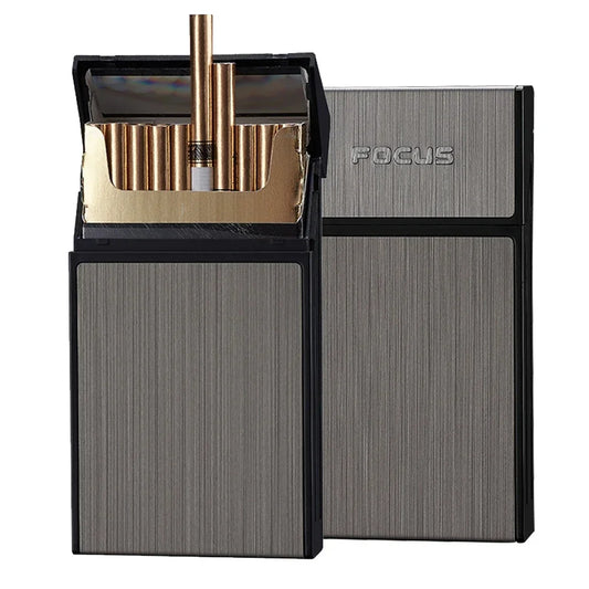 Portable Cigarette Box — Metal Slim Cigarette Case Pocket Tobacco Holder