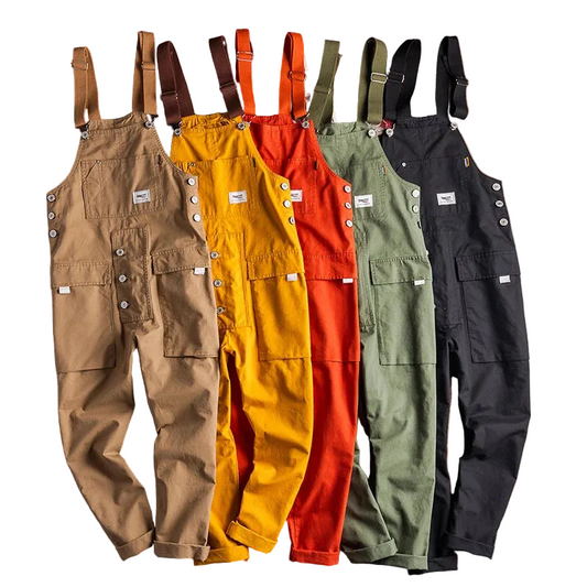 Men's Cargo Jumpsuit Overalls - Cotton