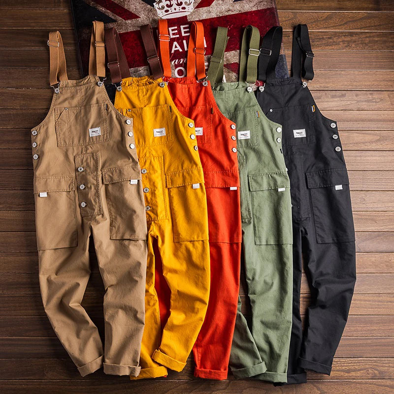 Men's Cargo Jumpsuit Overalls - Cotton