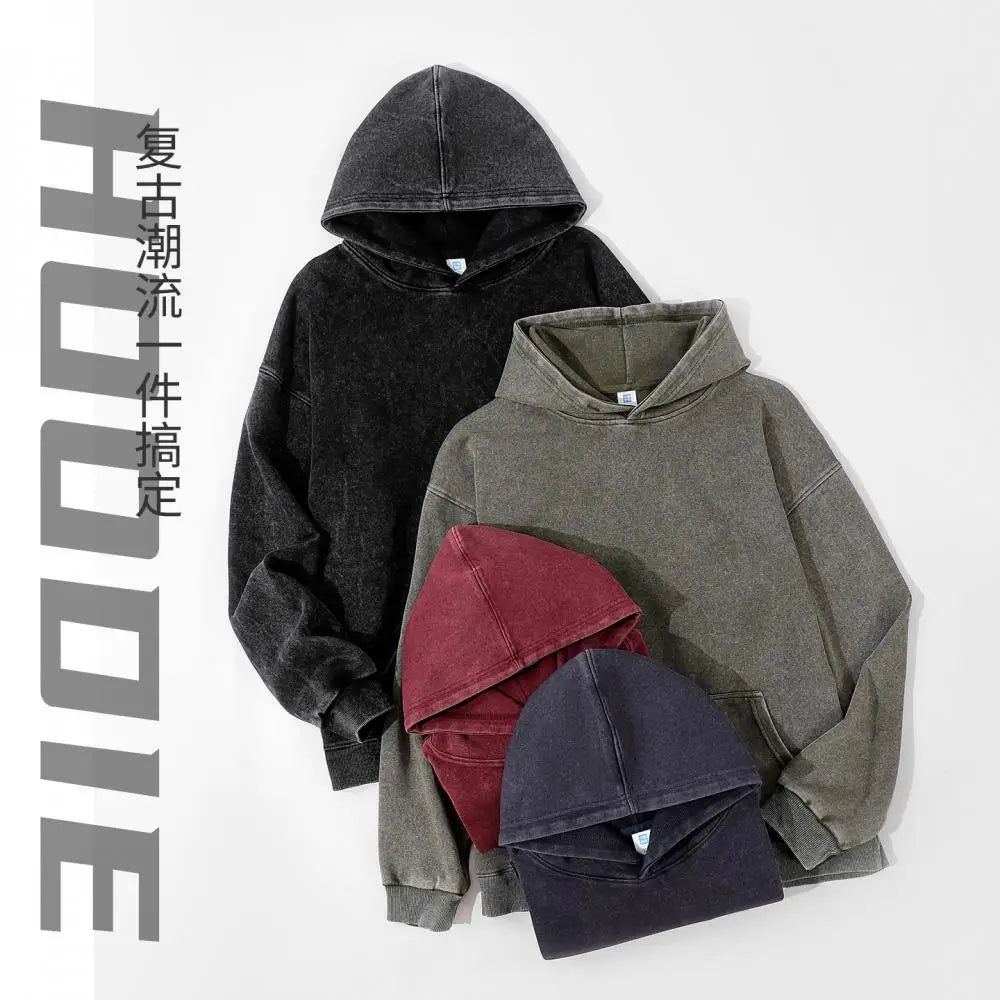 Heavyweight Vintage Japanese Retro Washed Hoodie