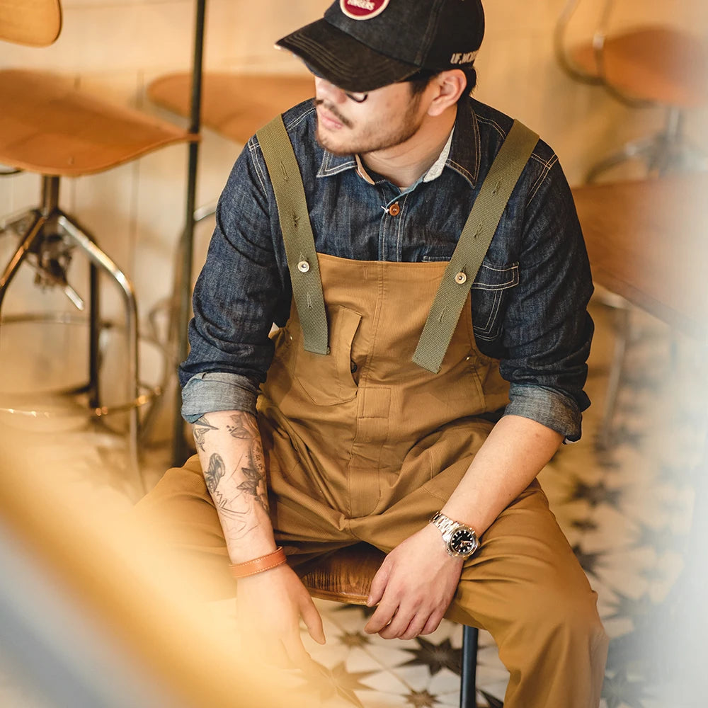 American Retro Canvas Overalls - Loose Fitting