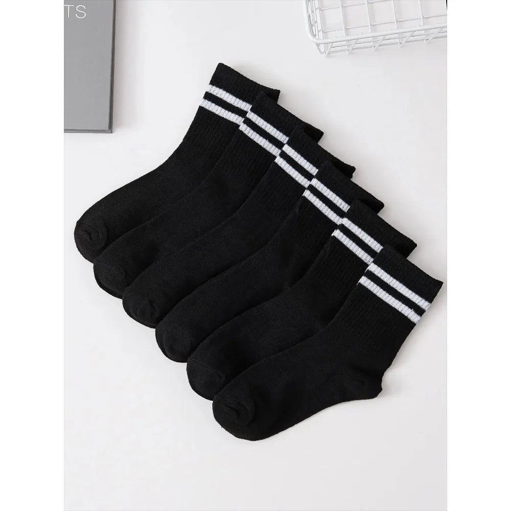Men's Striped Breathable Sports Socks - Sweat Absorbing