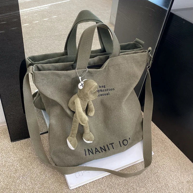 Unisex Japanese Canvas Thick Handbag Satchel
