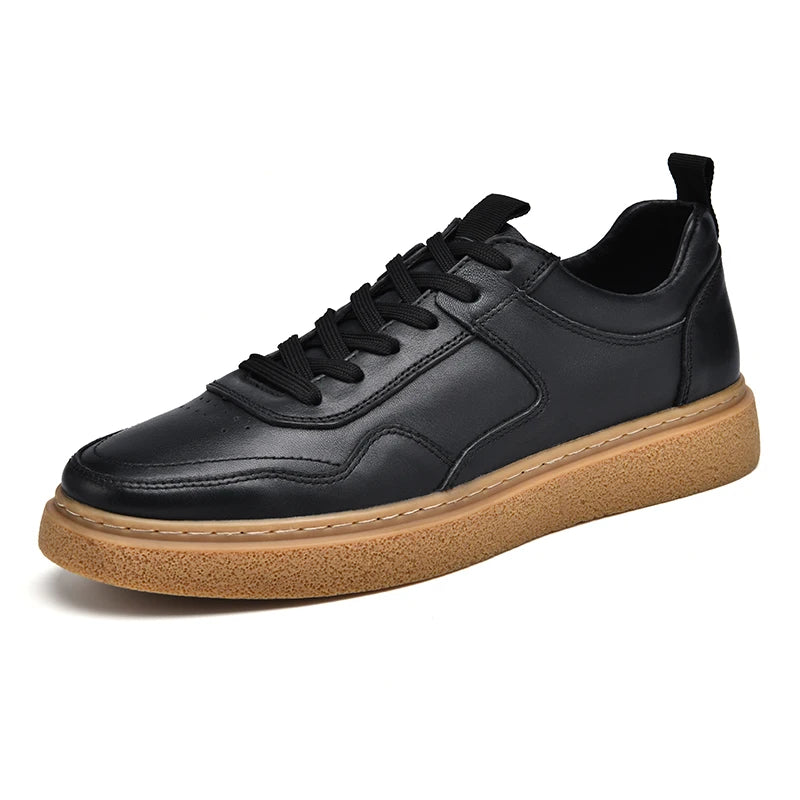 Men's Thick Soled Casual Leather Sports Sneakers