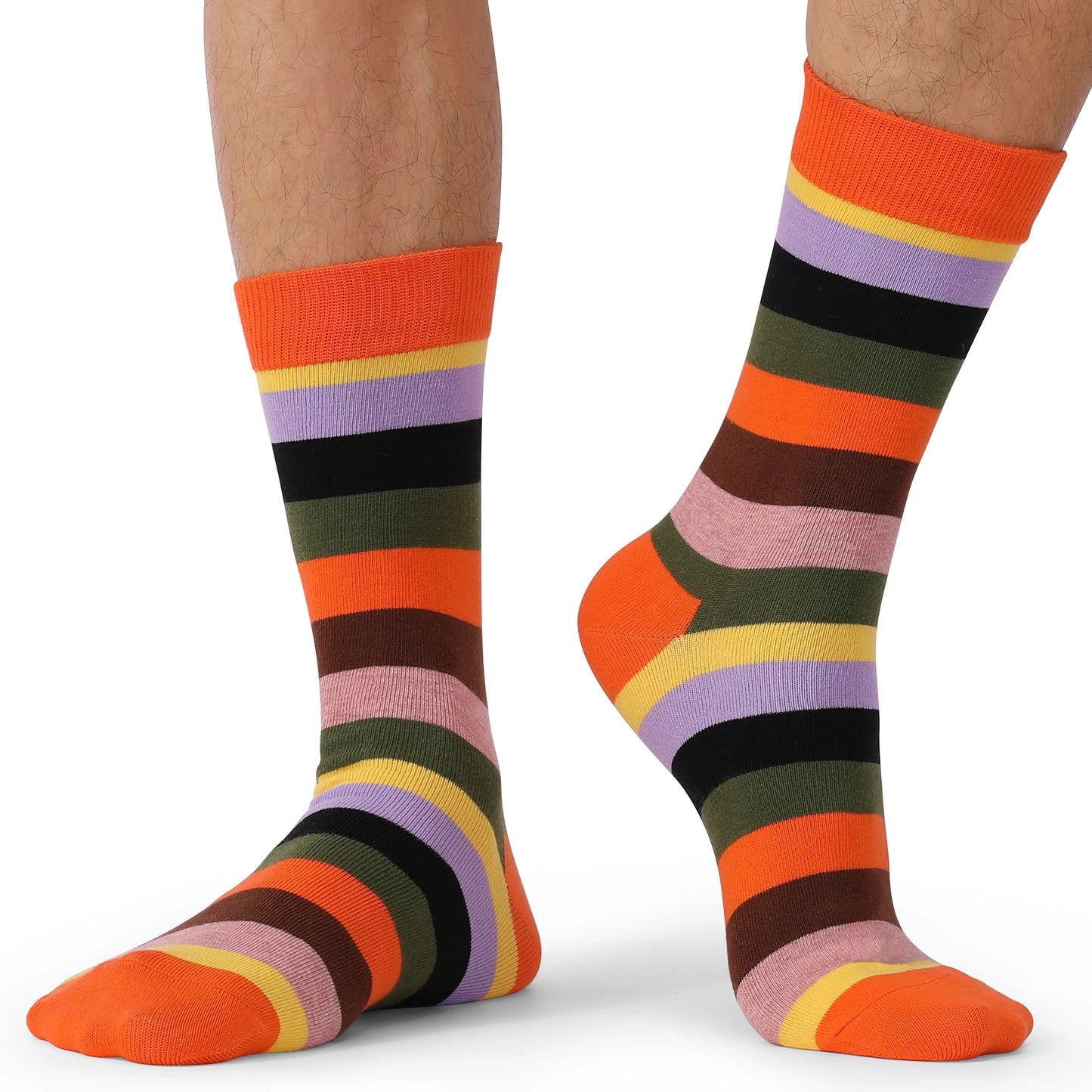 Men's Colorful Striped Dress Socks - 5 Pack