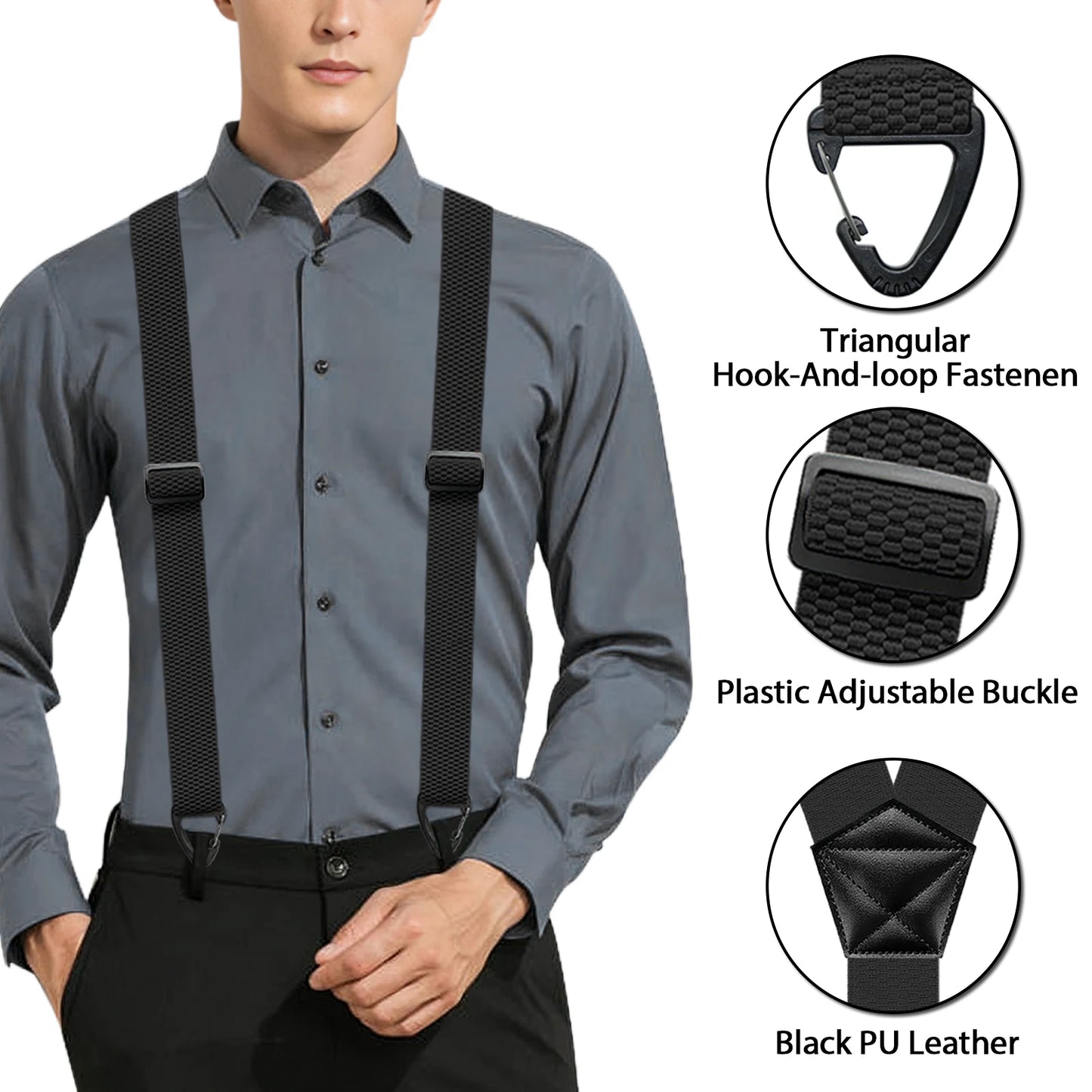 Hidden Suspenders for Men - Heavy Duty Y Back Suspenders