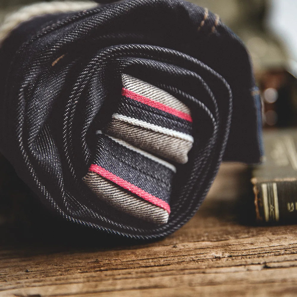 Retro 11.6oz Selvedge Raw Denim Jeans Tapered Regular Fit Cotton Jeans