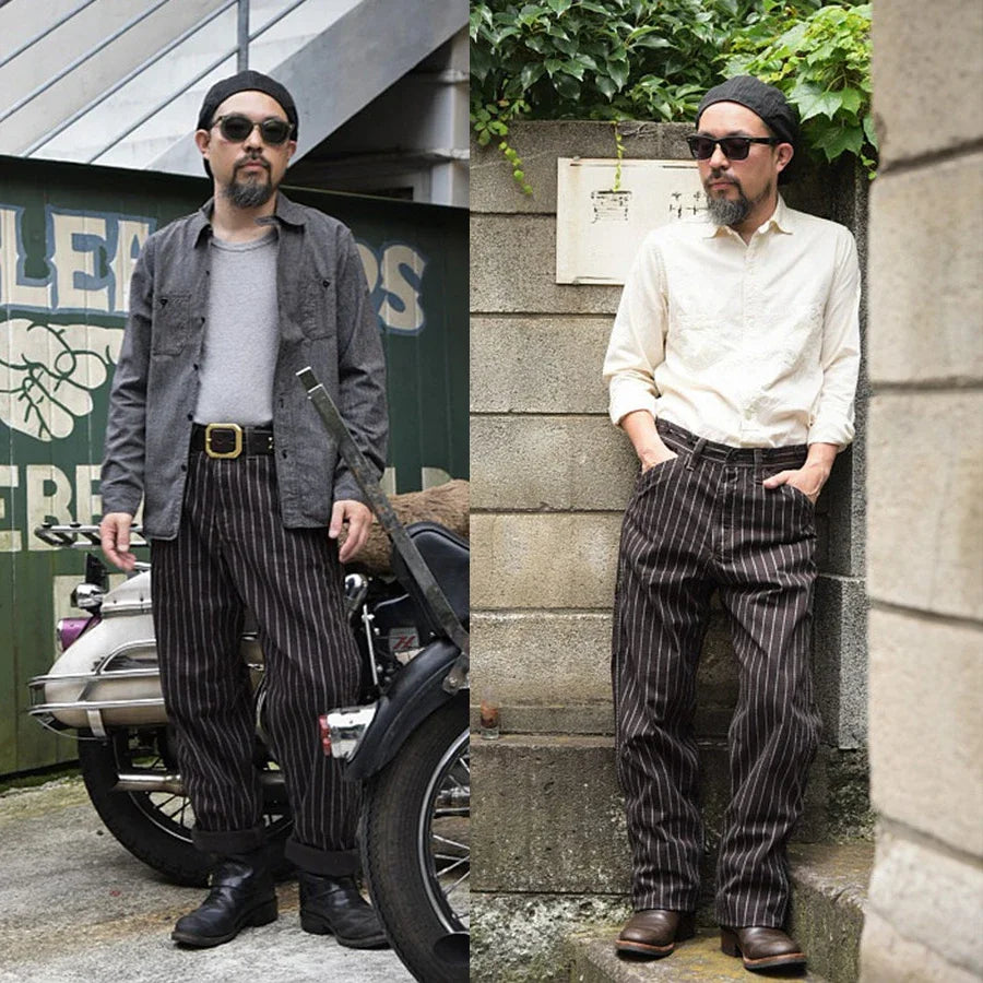 Coal Miner Style Striped 10.5oz Wabash Jeans