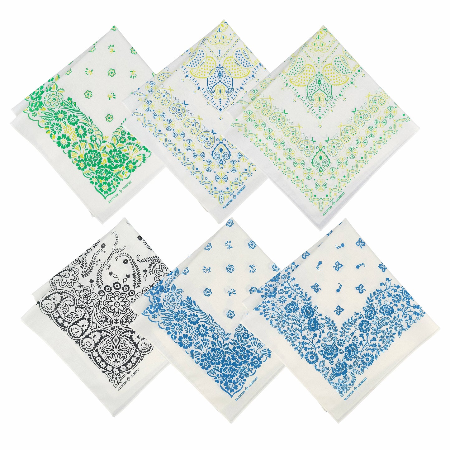 Retro Paisley Cotton Bandana - 55CM