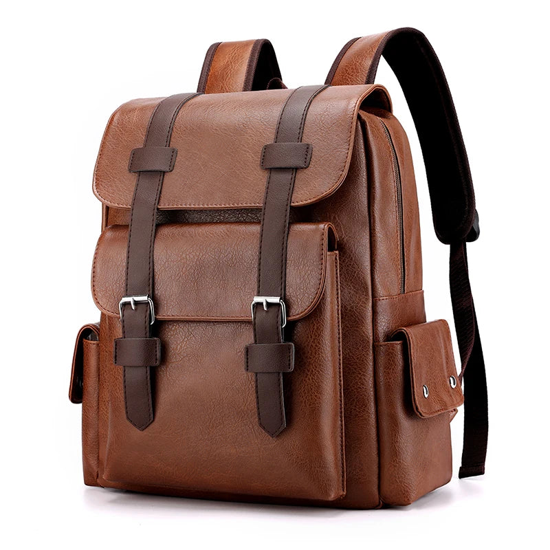 Men's Leather Backpack - Large