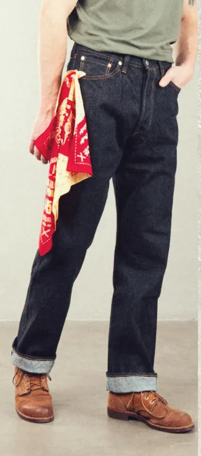 Vintage Shuttle Loom Woven Red-Eared Jeans