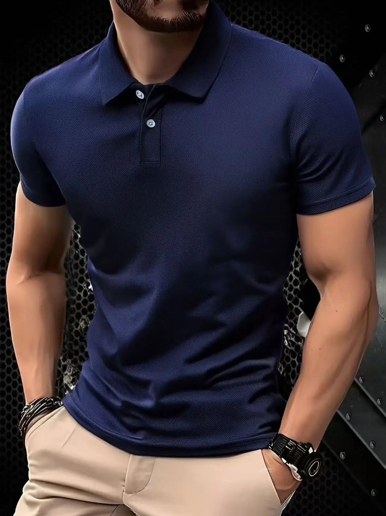Solid Color Ultra-Light Breathable Polo Shirt for Men
