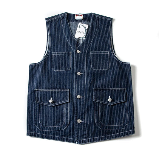 Men's Retro Wabash Denim Vest - Buckle Back