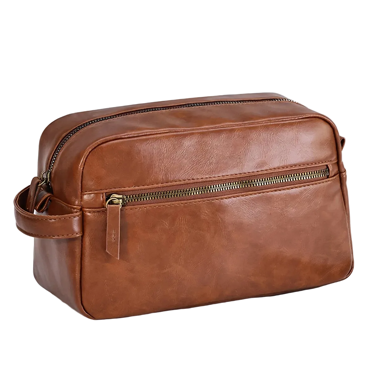 Men Travel Toiletry Bag Waterproof Leather Shaving Kit Organizer