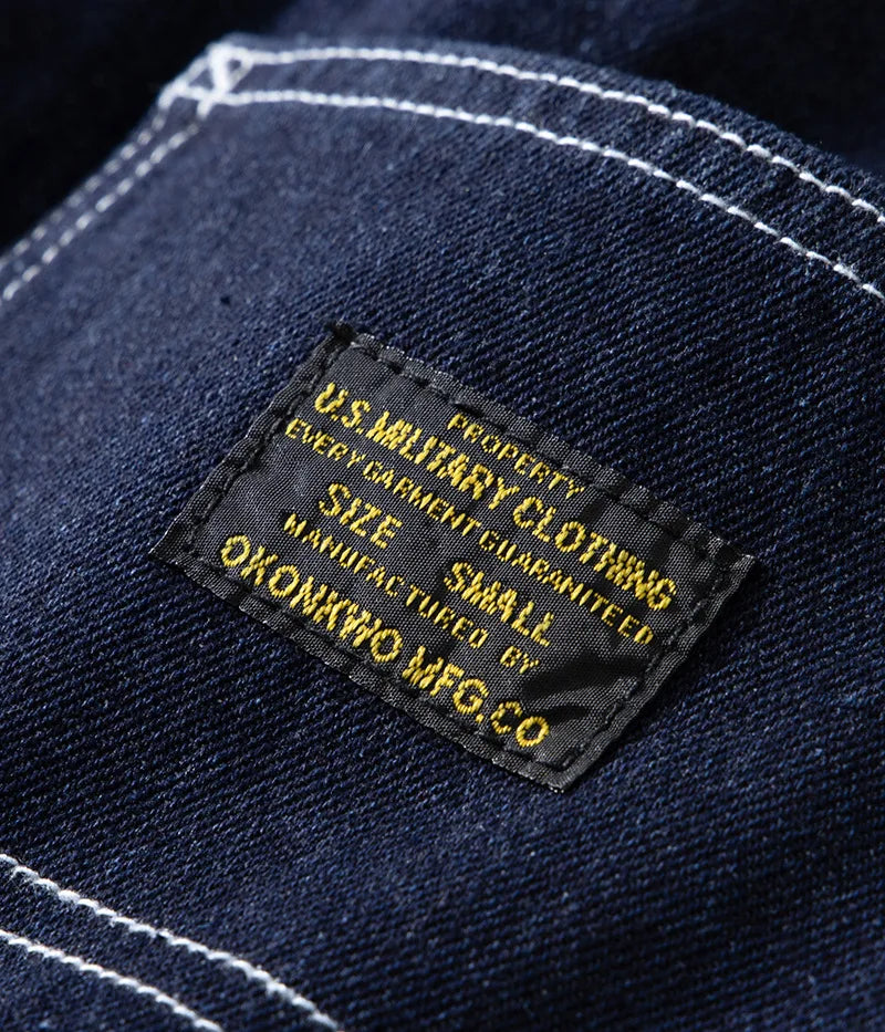 American Vintage Wabash Raw Denim Railroad Worker Jeans - Striped Work Pants