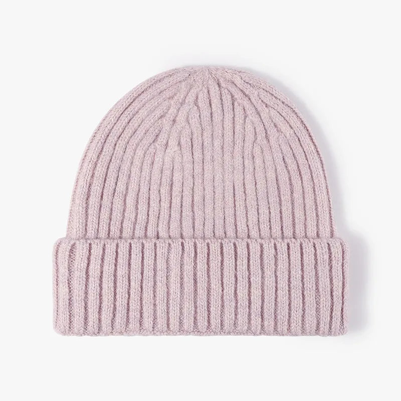 Thick Wool Beanie Hat - Warm Knitted Cap