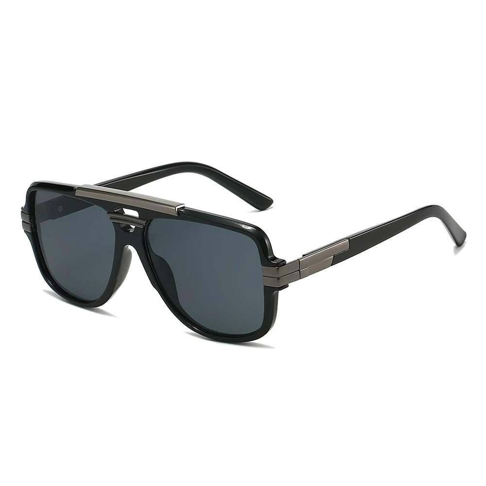 Double Bridge Pilot Shades - Oversized Anti-UV Sunglasses