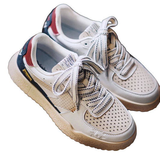 Men's Retro Embroidered 80s Casual Low Top Sneakers