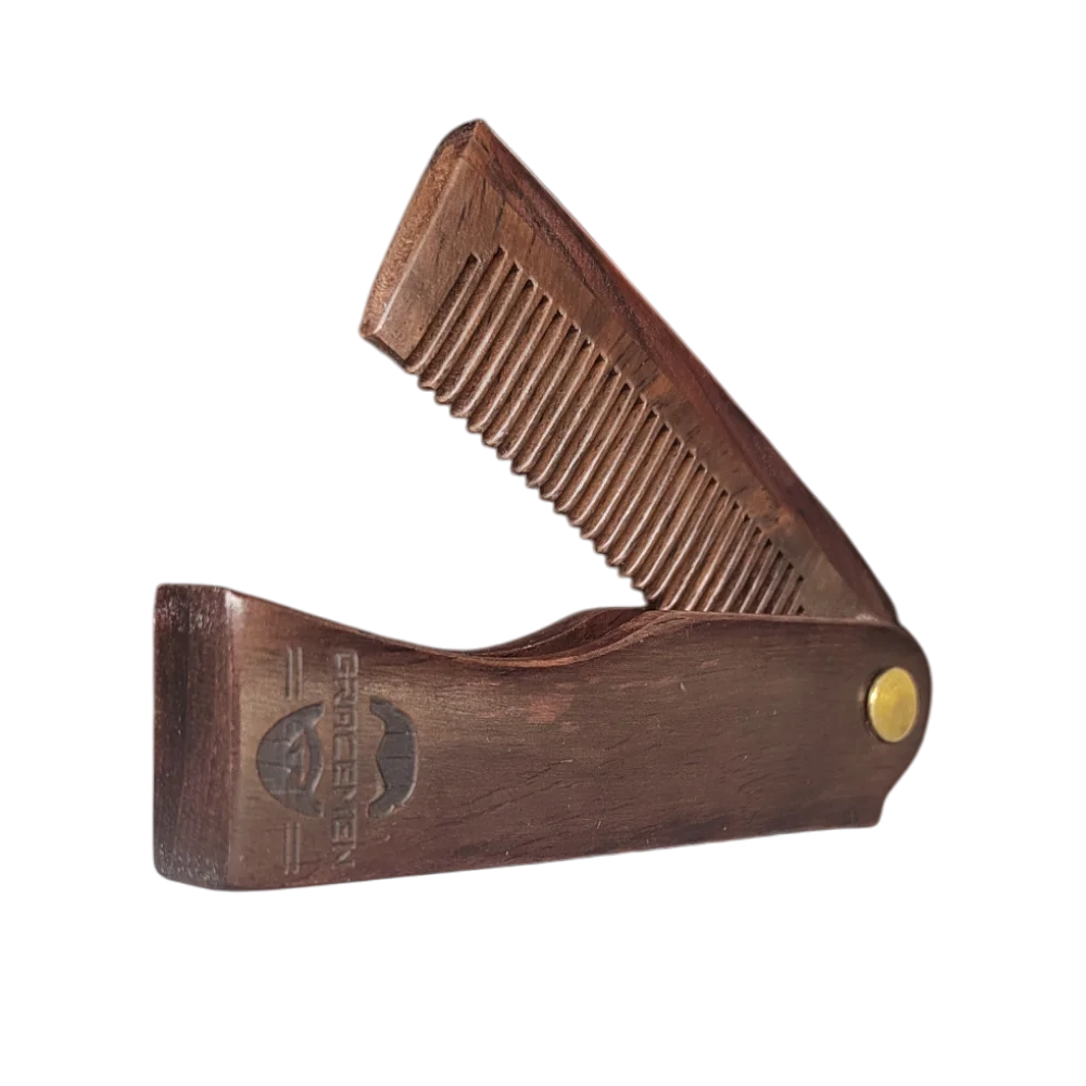 Dark Sandalwood Folding Beard Comb
