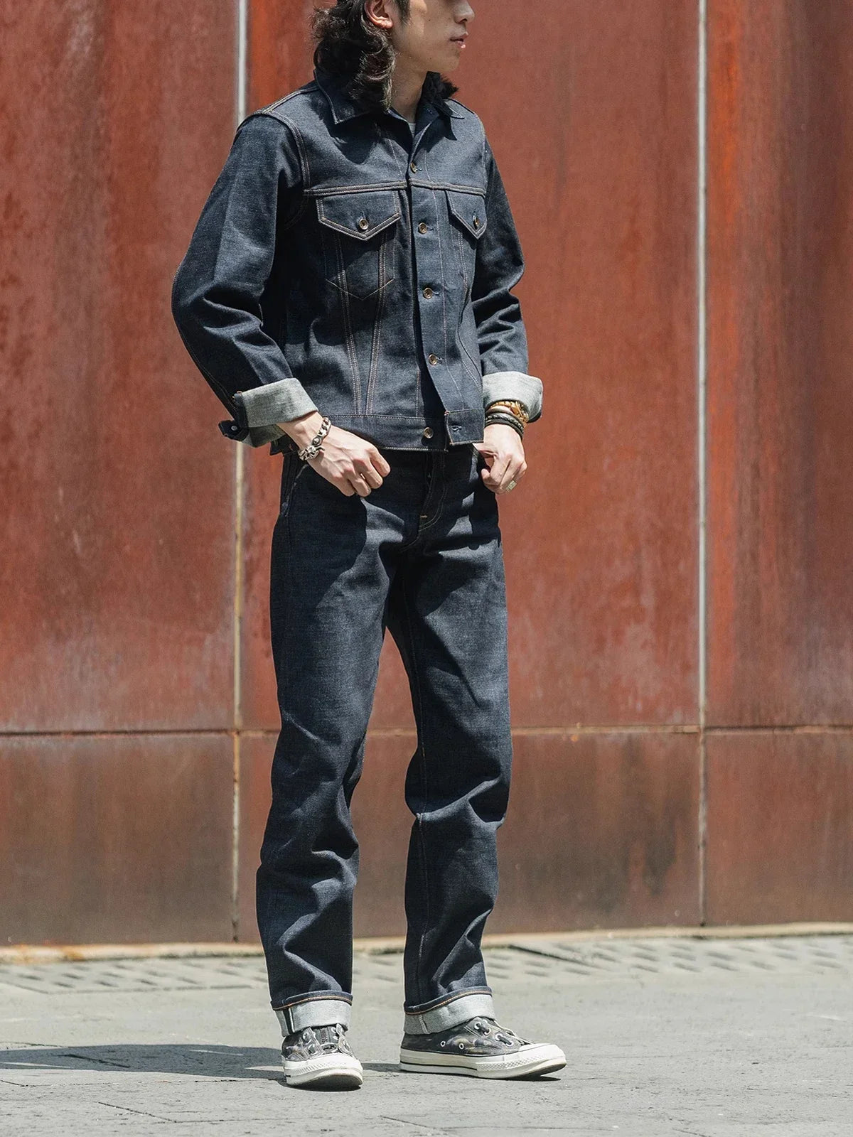 Non Stock Type 3 Selvedge Denim Trucker Jacket Mens Jean Outerwear