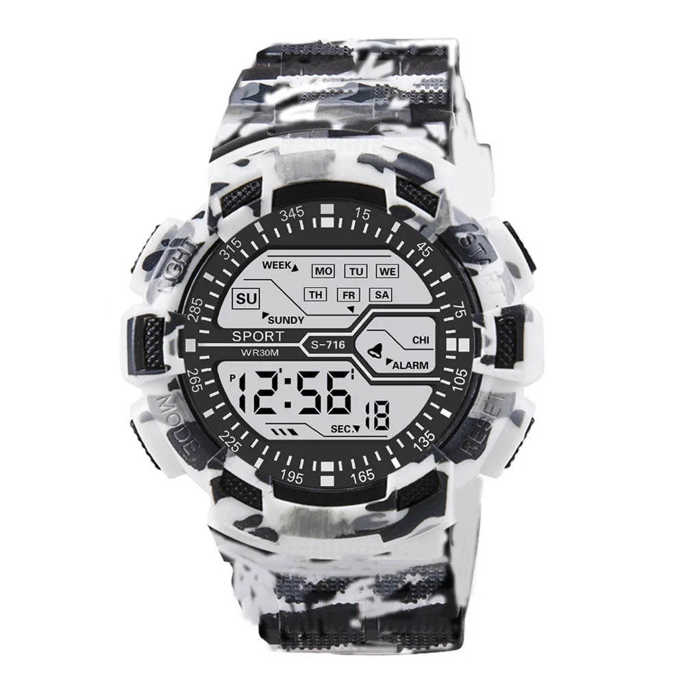 Men's Sport Watch - Multifunction Large LED Screen Electronic & Waterproof