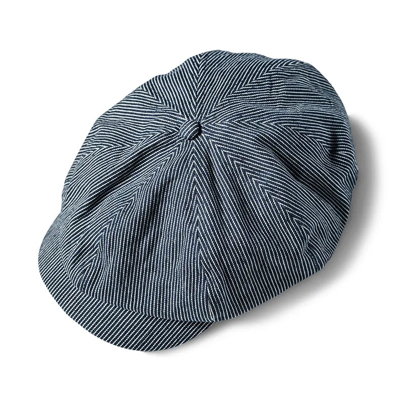 Non Stock Hickory Stripes Newsboy Cap - Vintage