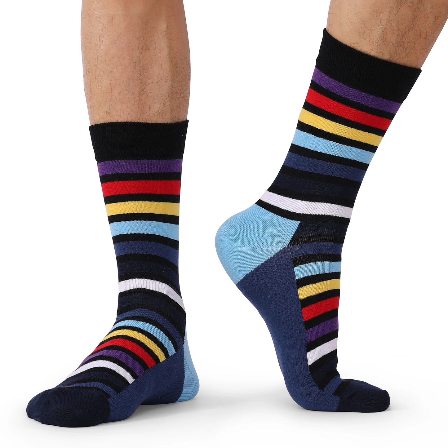 Men's Colorful Striped Dress Socks - 5 Pack