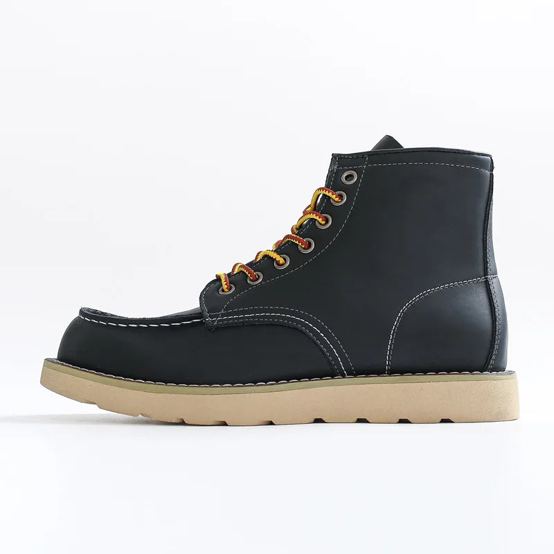 Genuine Leather Men's Vintage Mid Height Boots