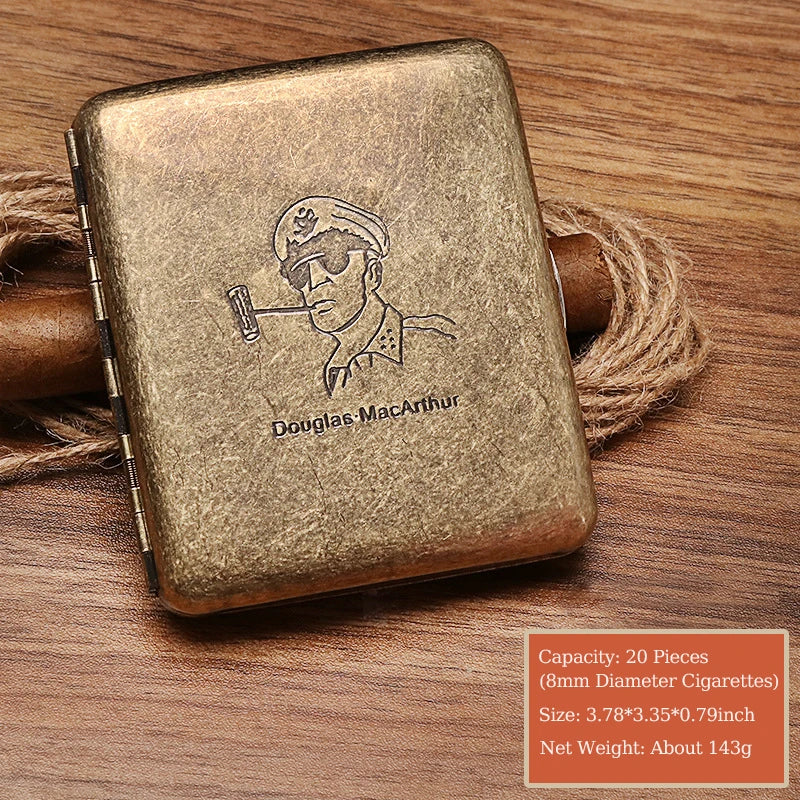 Vintage Metal Cigarette Case - 20 Cigarettes Holder