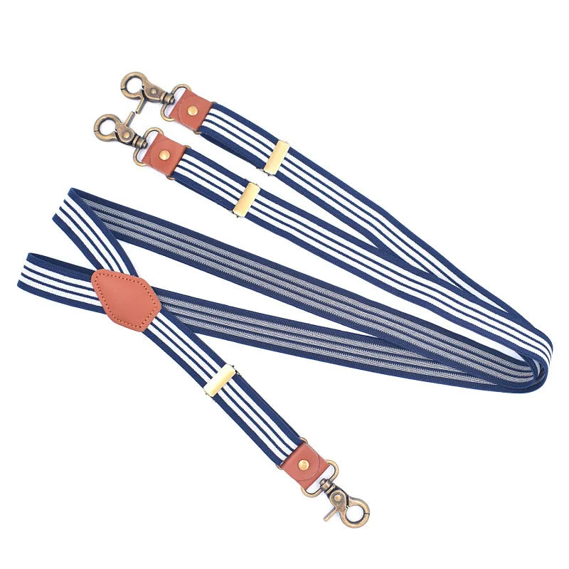 Vintage Men's Suspenders with 3 Hooks - Adjustable Casual Trouser Suspenders