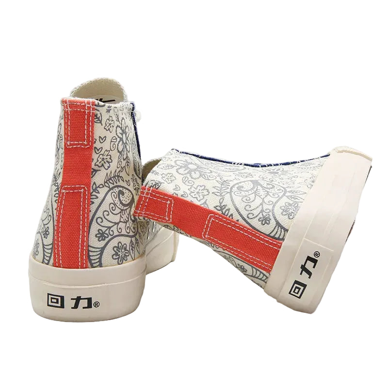 High Top Printed Canvas Sneakers