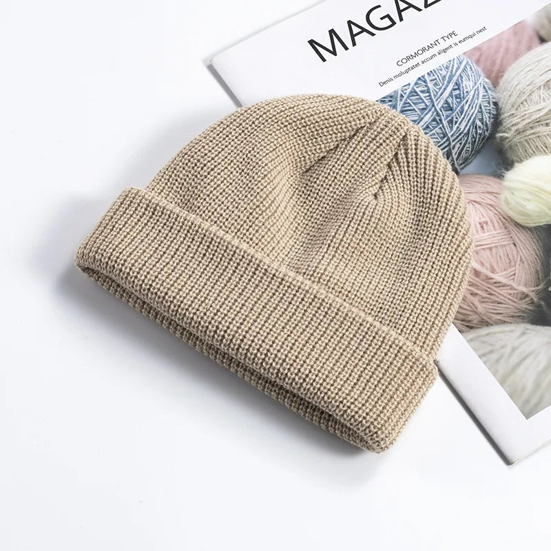 Knitted Wool Hat - Simple Warm Skully Beanie