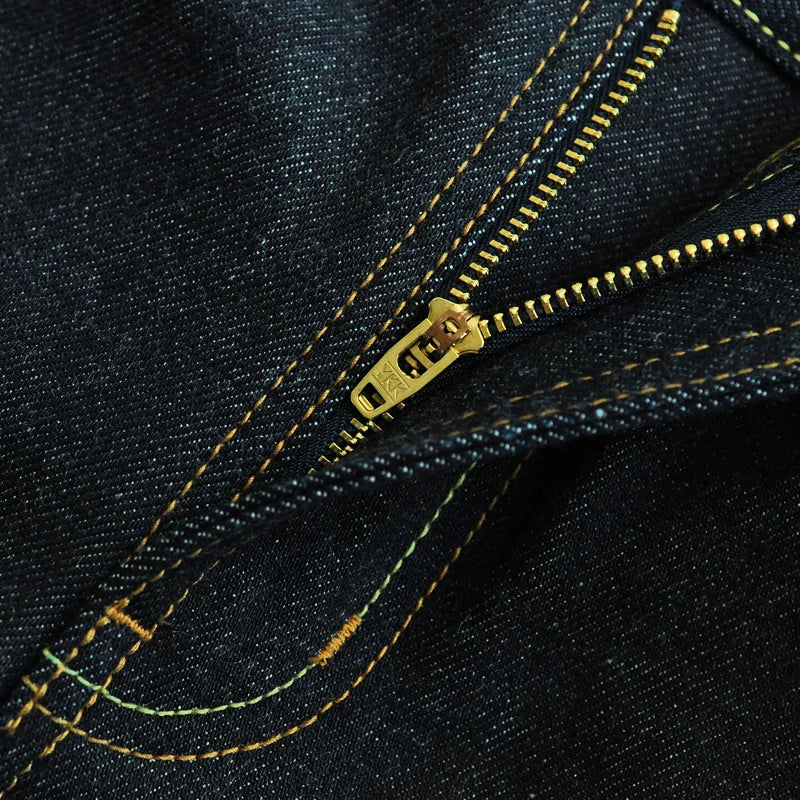 18OZ Men's Selvedge Denim Jeans - Raw Denim Straight Thick