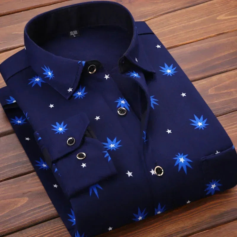 Men's Long Sleeve Plaid Flannel Shirts - Fur Lined