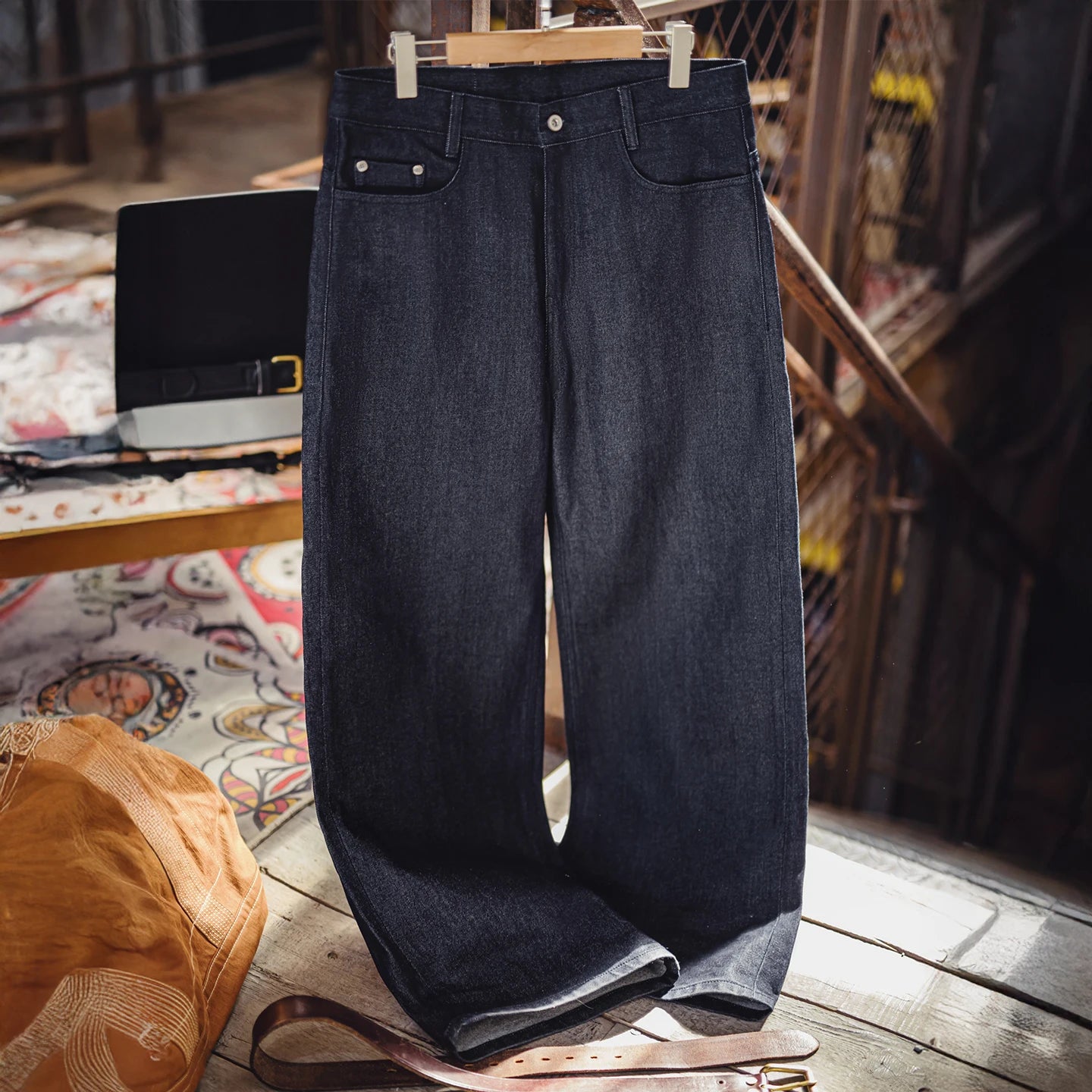 15.6oz Wide Leg Raw Selvedge Denim Jeans